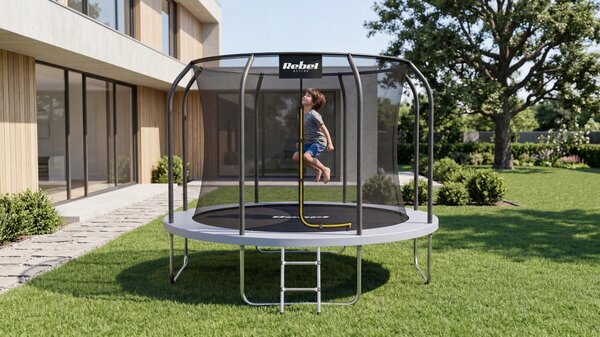 Trampolína Rebel Active PRO 8ft/244 cm, síťka, žebříček