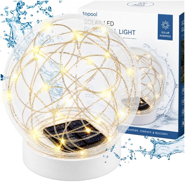 Plovoucí solární lampa do bazénů a spa vodotěsná IP68 jako LED girlanda
