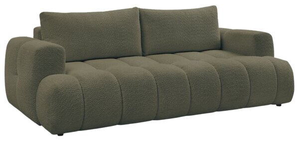 -25 % Dny MOMENTI– Bobochic Paris Zelená bouclé rozkládací pohovka Fuji 251 cm