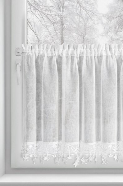 KRÁTKÁ VÁNOČNÍ ZÁCLONA NA PÁSCE XMAS 60X150 CM HVĚZDY