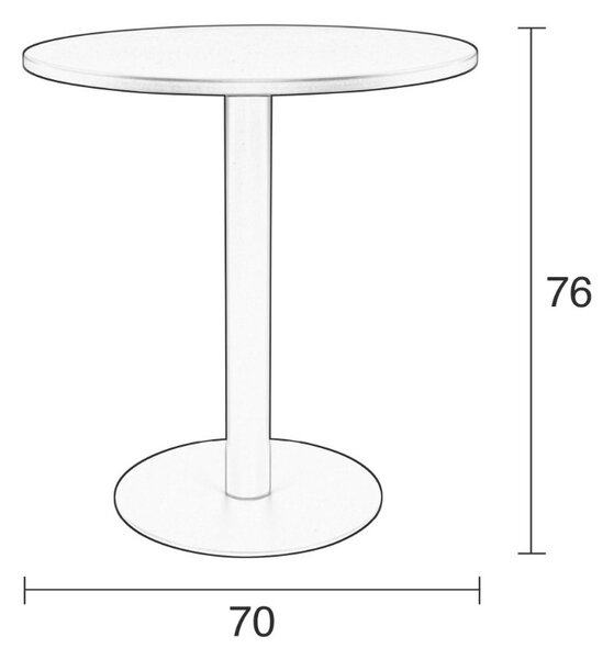 Černý bistro stůl ZUIVER METSU 76 cm