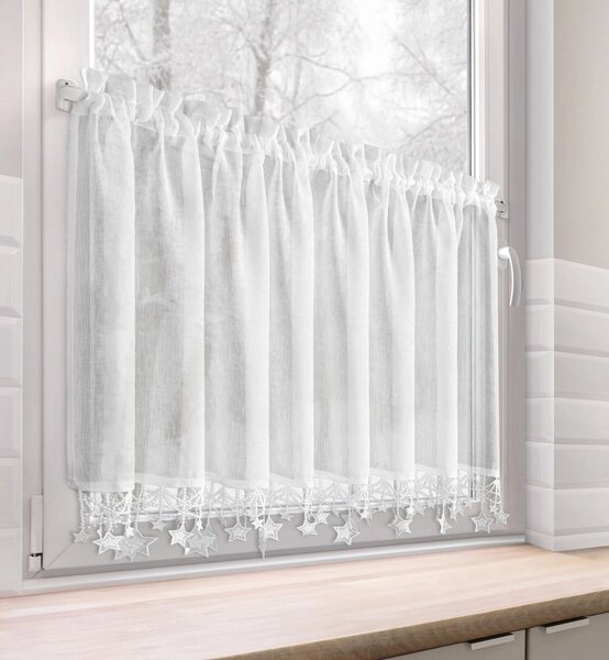 KRÁTKÁ VÁNOČNÍ ZÁCLONA NA PÁSCE XMAS 60X150 CM HVĚZDY