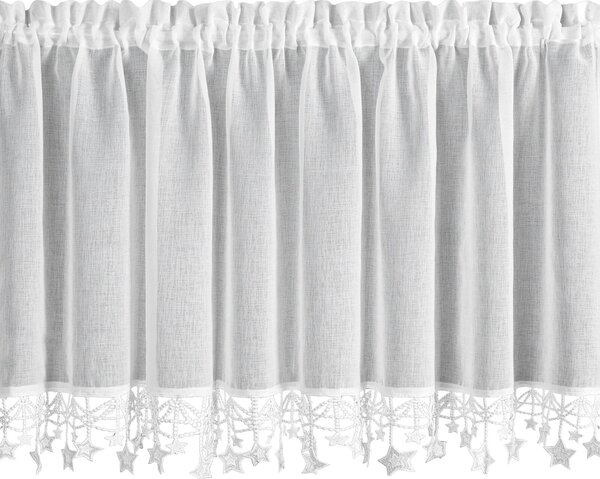 KRÁTKÁ VÁNOČNÍ ZÁCLONA NA PÁSCE XMAS 60X150 CM HVĚZDY