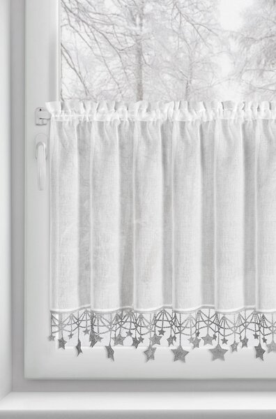 KRÁTKÁ VÁNOČNÍ ZÁCLONA NA PÁSCE XMAS 60X150 CM HVĚZDY