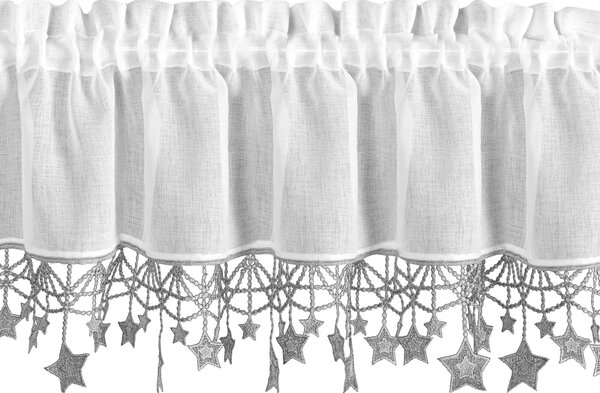 KRÁTKÁ VÁNOČNÍ ZÁCLONA NA PÁSCE XMAS 30X150 CM HVĚZDY