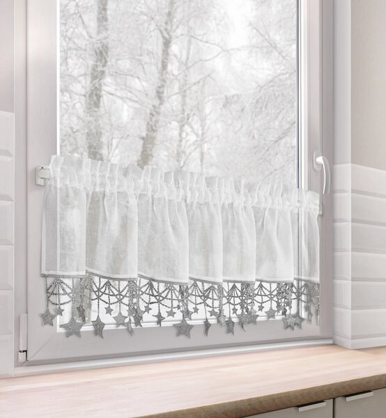 KRÁTKÁ VÁNOČNÍ ZÁCLONA NA PÁSCE XMAS 30X150 CM HVĚZDY