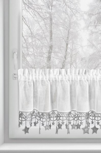 KRÁTKÁ VÁNOČNÍ ZÁCLONA NA PÁSCE XMAS 30X150 CM HVĚZDY