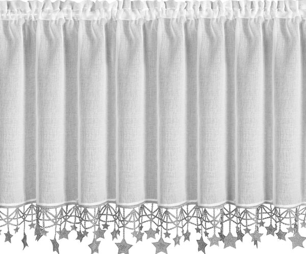 KRÁTKÁ VÁNOČNÍ ZÁCLONA NA PÁSCE XMAS 60X150 CM HVĚZDY