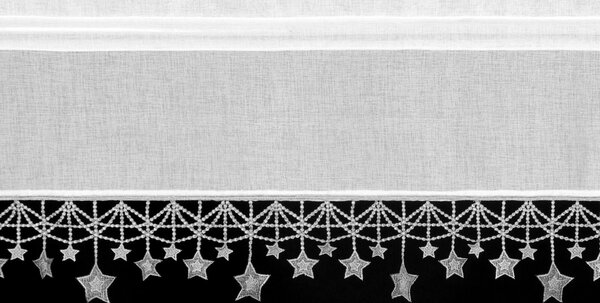 KRÁTKÁ VÁNOČNÍ ZÁCLONA NA PÁSCE XMAS 30X150 CM HVĚZDY