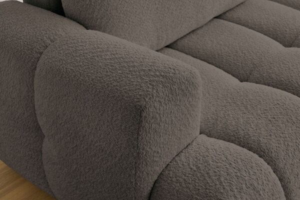 -25 % Dny MOMENTI– Bobochic Paris Hnědá bouclé rozkládací pohovka Fuji 251 cm
