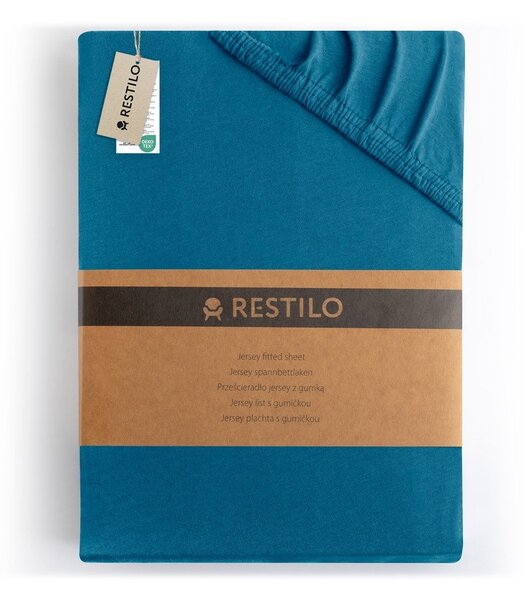 Napínací prostěradlo jersey v petrolejové barvě 90x200 cm Amber – Restilo