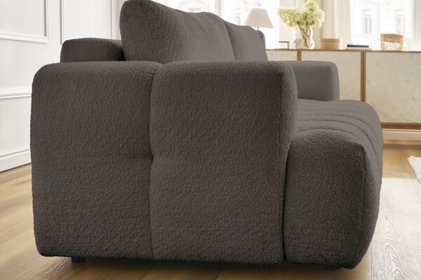 -25 % Dny MOMENTI– Bobochic Paris Hnědá bouclé rozkládací pohovka Fuji 251 cm