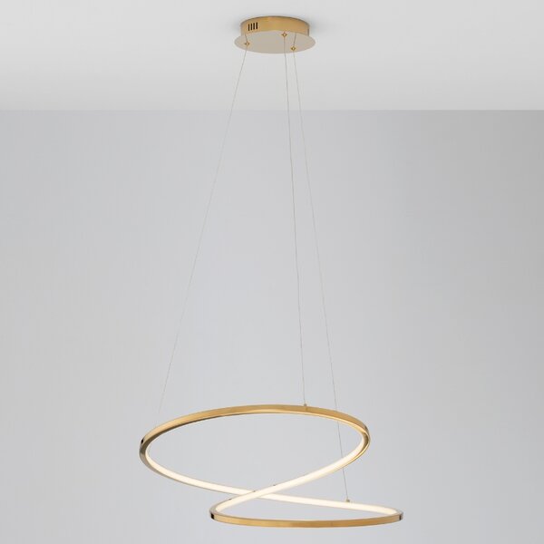 Zlaté kovové závěsné LED světlo Nova Luce Girish 60 cm