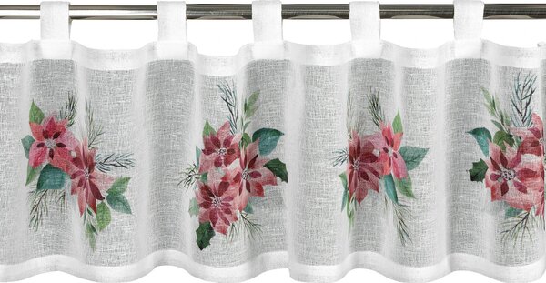 KRÁTKÁ VÁNOČNÍ ZÁCLONA NA POUTKÁCH XMAS3 30X150 CM VZOROVANÁ