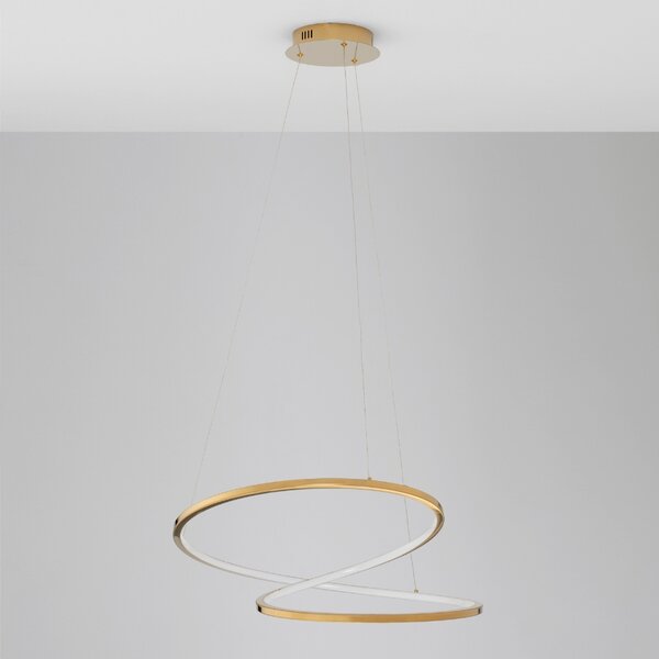 Zlaté kovové závěsné LED světlo Nova Luce Girish 60 cm