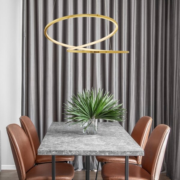 Zlaté kovové závěsné LED světlo Nova Luce Girish 60 cm