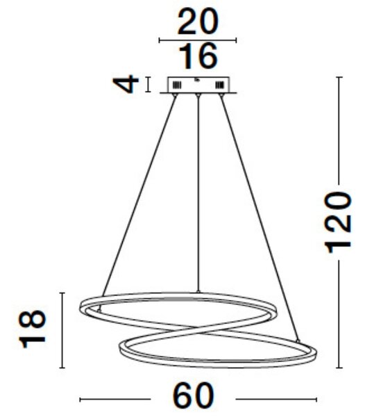 Zlaté kovové závěsné LED světlo Nova Luce Girish 60 cm