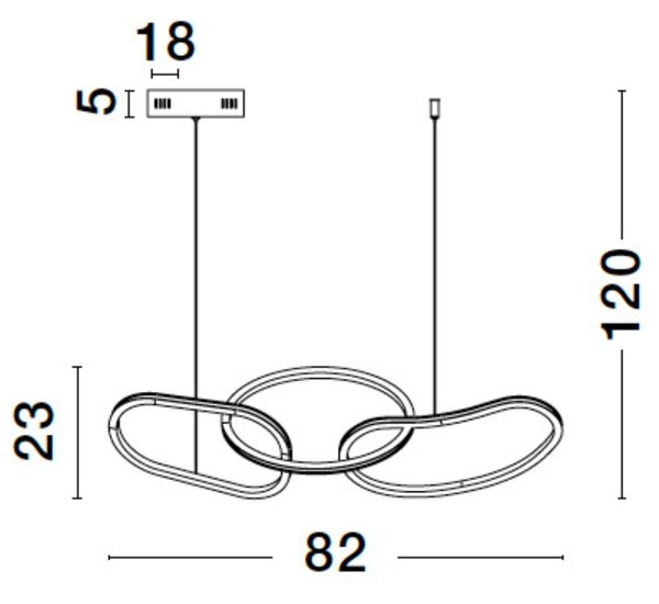 Zlaté kovové závěsné LED světlo Nova Luce Girish 82 cm