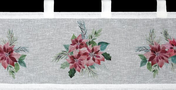 KRÁTKÁ VÁNOČNÍ ZÁCLONA NA POUTKÁCH XMAS3 30X150 CM VZOROVANÁ