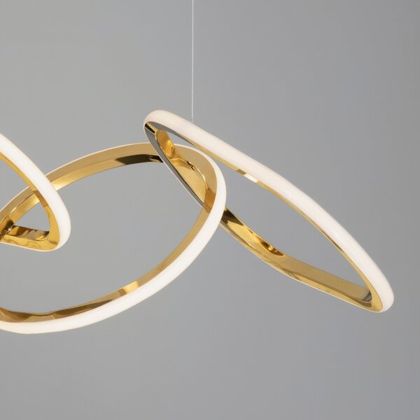 Zlaté kovové závěsné LED světlo Nova Luce Girish 82 cm