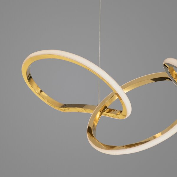 Zlaté kovové závěsné LED světlo Nova Luce Girish 82 cm