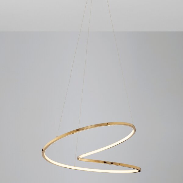 Zlaté kovové závěsné LED světlo Nova Luce Girish 60 cm