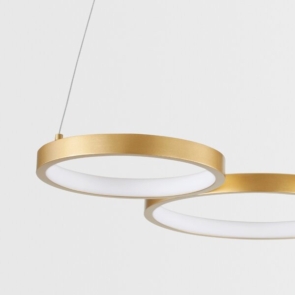 Zlaté kovové závěsné LED světlo Nova Luce Magnus 55 cm