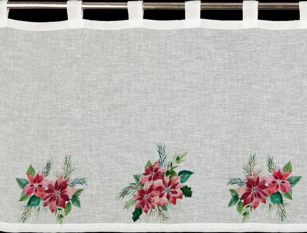 KRÁTKÁ VÁNOČNÍ ZÁCLONA NA POUTKÁCH XMAS3 60X150 CM VZOROVANÁ