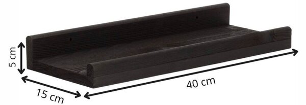 Police na zeď 40x15 cm 2ks SPRINGOS WF0014 černé