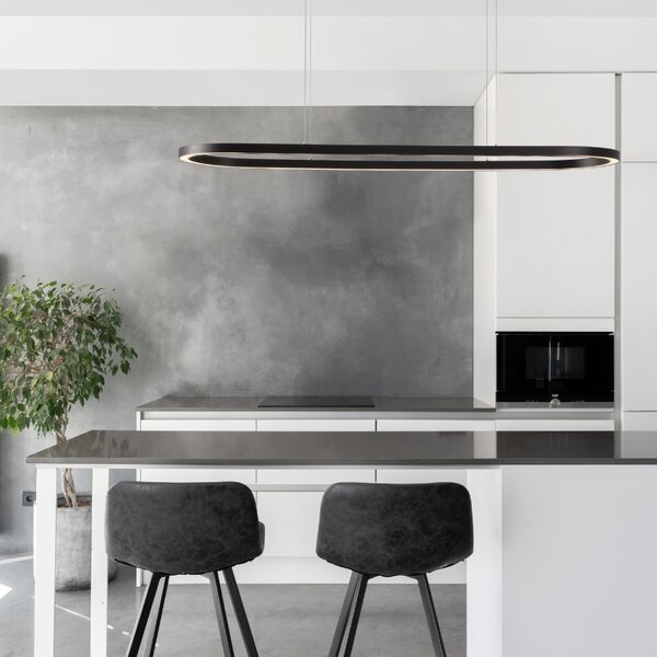 Černé kovové závěsné LED světlo Nova Luce Cuppe 120 cm