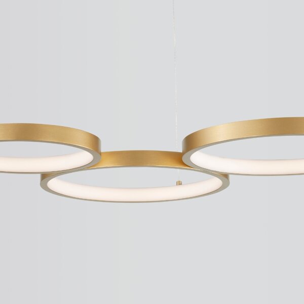 Zlaté kovové závěsné LED světlo Nova Luce Magnus 55 cm