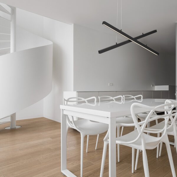 Černé kovové závěsné LED světlo Nova Luce X-line 100 cm