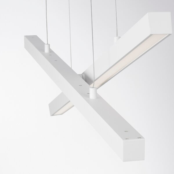 Bílé kovové závěsné LED světlo Nova Luce X-line 100 cm