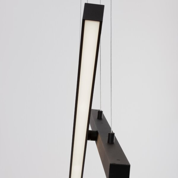 Černé kovové závěsné LED světlo Nova Luce X-line 100 cm