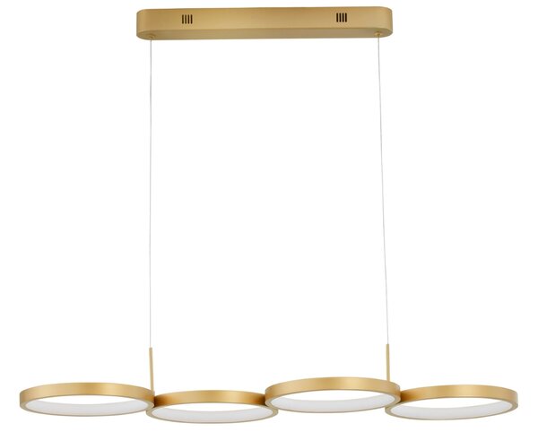 Zlaté kovové závěsné LED světlo Nova Luce Magnus 84 cm