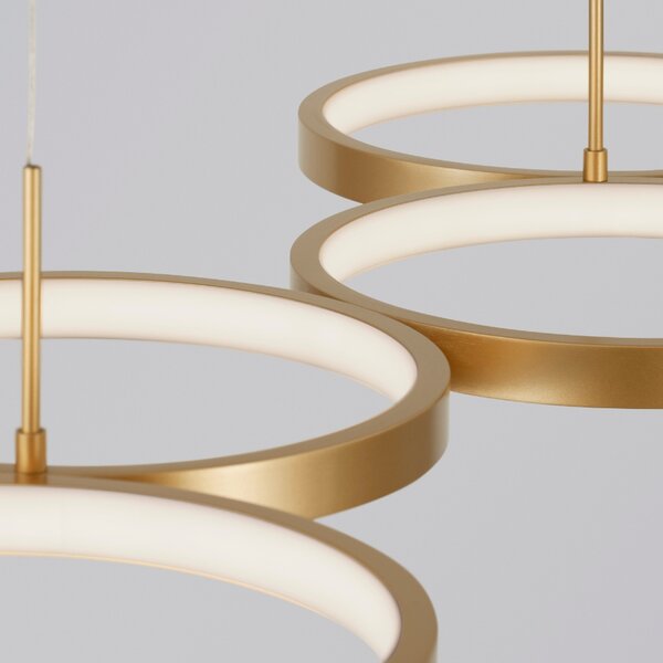 Zlaté kovové závěsné LED světlo Nova Luce Magnus 84 cm