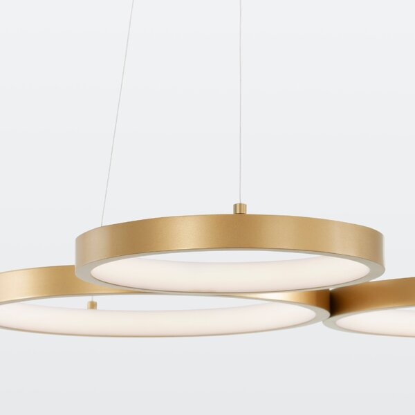 Zlaté kovové závěsné LED světlo Nova Luce Magnus 55 cm