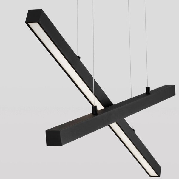 Černé kovové závěsné LED světlo Nova Luce X-line 100 cm
