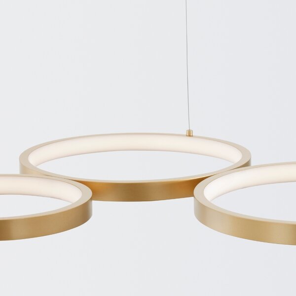Zlaté kovové závěsné LED světlo Nova Luce Magnus 55 cm