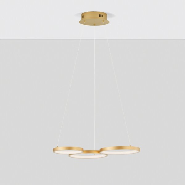 Zlaté kovové závěsné LED světlo Nova Luce Magnus 55 cm