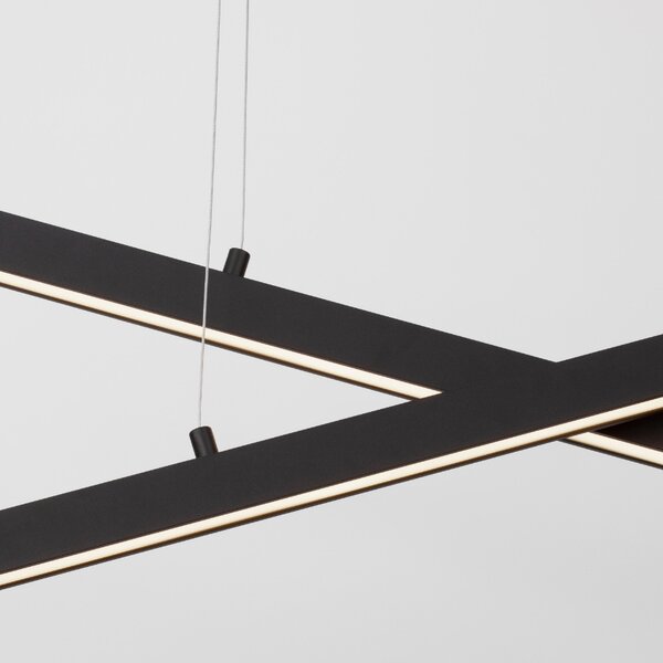 Černé kovové závěsné LED světlo Nova Luce X-line 100 cm