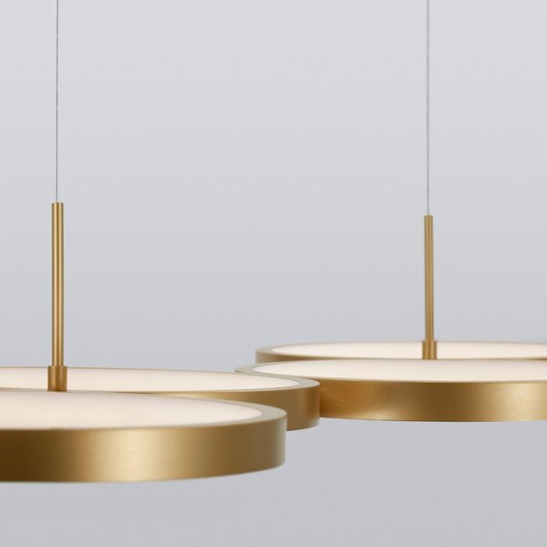 Zlaté kovové závěsné LED světlo Nova Luce Magnus 84 cm