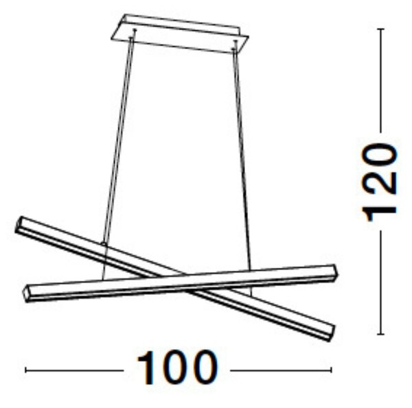 Bílé kovové závěsné LED světlo Nova Luce X-line 100 cm