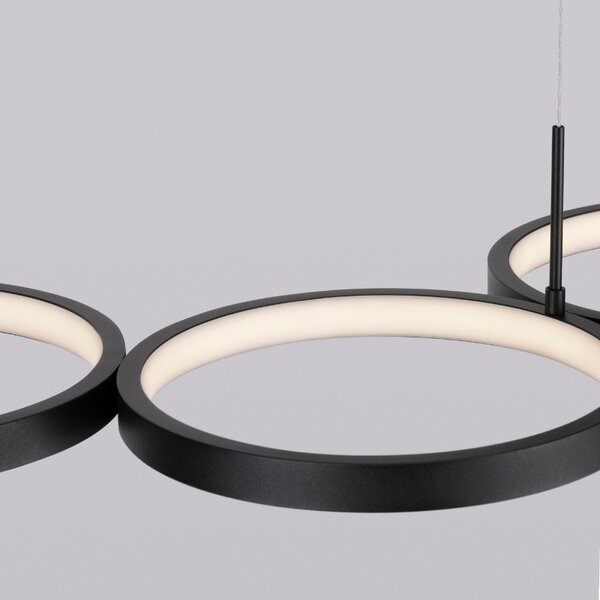 Černé kovové závěsné LED světlo Nova Luce Magnus 84 cm