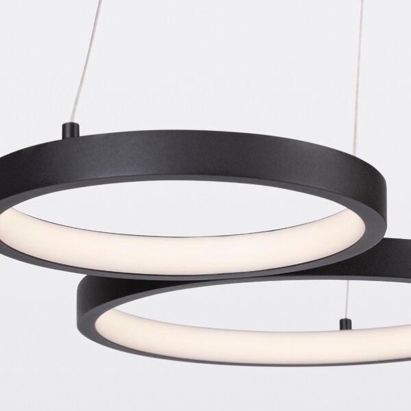 Černé kovové závěsné LED světlo Nova Luce Magnus 55 cm