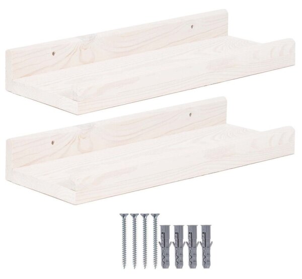 Police na zeď 40x15 cm 2ks SPRINGOS WF0013 bílé