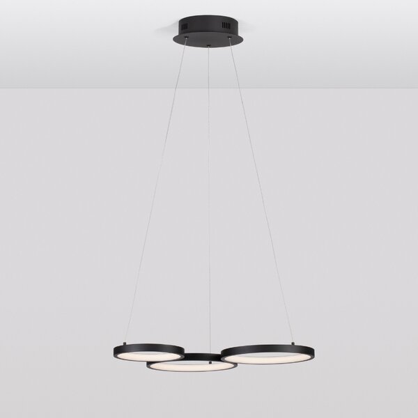 Černé kovové závěsné LED světlo Nova Luce Magnus 55 cm