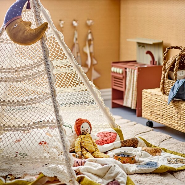 Béžový teepee stan Bloomingville Herle 110 x 100 cm