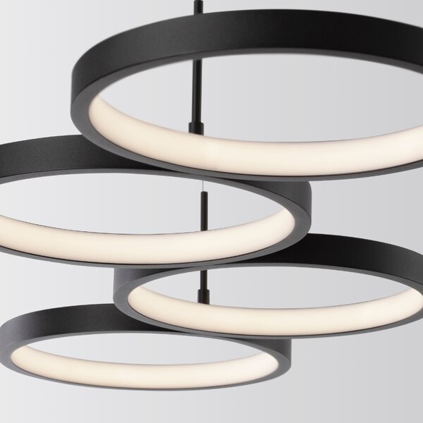 Černé kovové závěsné LED světlo Nova Luce Magnus 84 cm