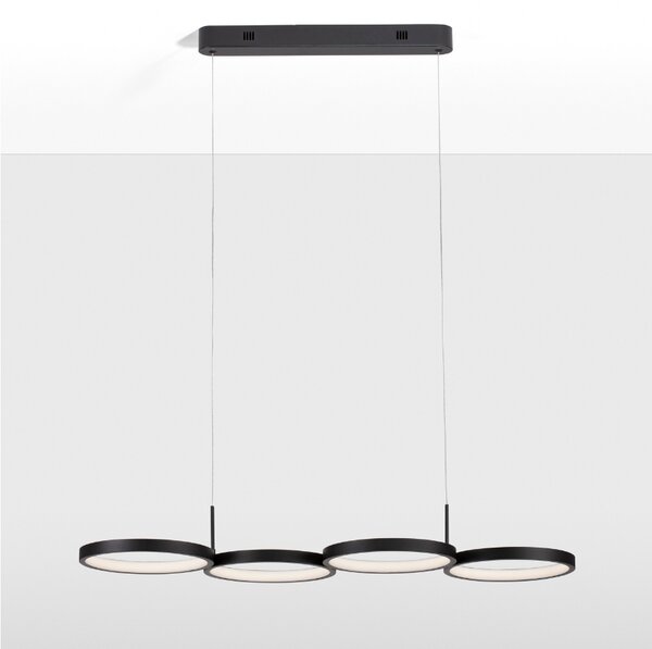 Černé kovové závěsné LED světlo Nova Luce Magnus 84 cm